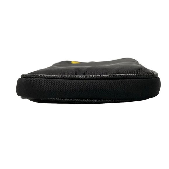 Auth PRADA - Black Yellow Nylon Rubber Saffiano Leather Shoulder Bag - Picture 7 of 16